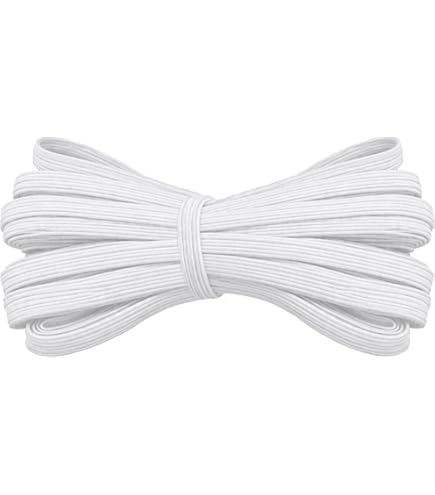 Trimming Shop Spesso Elastico per Cucito - Fascia Vita Fascia Elastica per Artigianato,Tessuto Accessori,Creazione Vestiti,Elasticizzato Cavo per Gonne E Pantaloni - 12mm - Bianco, 5 Metres