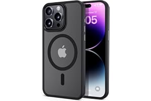 tigratigro Etui Dla iPhone 13 Pro, Kompatybilny z Mag-Safe,Półprzezroczysty Tekstura Mat, Elastyczne i Anti-Pick,Konsystencja podobna do skóry (13 Pro Czarny Grafit)