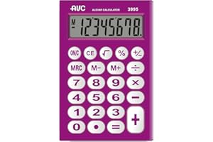 ALEVAR AVC - Calculadora de Bolsillo de 8 dígitos, Formato 62 x 94 x 11 mm, Pantalla Grande, Color Fucsia