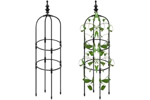 POLOGMASE Garden Plant Obelisk, Tower Obelisk Garden Trellis - Obelisks For Climbing Plants, Garden Obelisks Metal, Climbing Plant Support, Rose Tower Vine Supports For Climbing Vines & Flowers 90/120/150cm