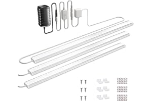 Bonlux Dimmable LED Under Cabinet Strip Light Mains 12V DC Cool White 6000K LED Rigid Strip Bar Light for Plug in Under Kitchen Cupboard Cabinet Lighting (3X 30CM)
