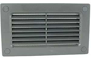 VONLIS Kratka wentylacyjna lamelki płaski kanał ochrona przed owadami kratka wylotowa kratka lamelowa MKK® 60 x 120 mm szara