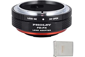 PHOLSY Adattatore con Leva di Apertura Compatibile con Obiettivi Canon FD FL Mount su Fujifilm X Mount Corpo Fotocamera per X-H2S, X-Pro3, X-T5, X-T4, X-S20, X-S10, X-T30II, X-E4 etc. FD-FX