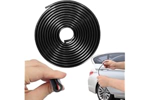 QUOHE Joints de Portes et Fenêtres de Voiture, Joint en Caoutchouc de Voiture Porte, Auto-adhésif Bande de Protection de Bord Voiture Universel en Forme de U pour Plupart des Modèles de Voiture (5M, Noir)