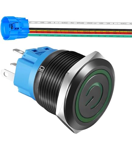 Bouton Poussoir En Acier Inoxydable SeKi - Diamètre 16mm - Tête Plate Avec Anneau LED Rouge - IP65 Anti-vandalisme - Pour Sonnette Ou Commande