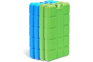 sunVigorous Pane di ghiaccio per frigo, 4/8 pezzi 200 ml, riutilizzabile ultra sottile, ideale per attività all'aperto e per mantenere gli alimenti freschi