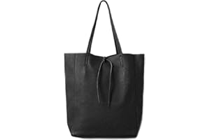 LeahWard Large Leather Hobo Shoulder Bag, Women's Genuine Italian Hand Made Leather Shoulder Bags, Soft Leather Handbags, A4 College School Work Business Bags