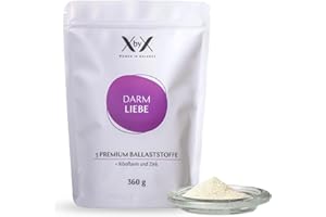 ‎XBYX XbyX Darm Liebe | Gesund Abnehmen dank Premium Ballaststoffen | Vegan | Glutenfrei | 360g Pulver zur Unterstützung der Darmgesundheit | Ohne Süßstoffe & künstliche Aromen | Aus Deutschland | 90 Port.