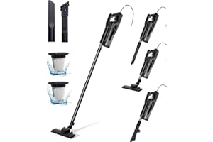 Linkifly C8 Aspiradora con Cable- Succión Potente 20000Pa 600W Aspiradora Vertical, Cable de 5m, Aspirador Escoba Ideal para Alfombras y Suelos, Incluye 2 Accesorios y Enrollador de Cable