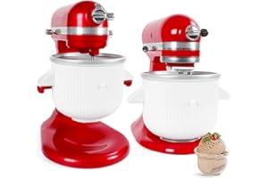 Gdrtwwh Accesorio de Helado para Batidora de Pie Kitchenaid,Apta para Batidora de Pie Kitchenaid de 4.5L y Bol Elevador de 5-6-7L(Apto para Lavavajillas)