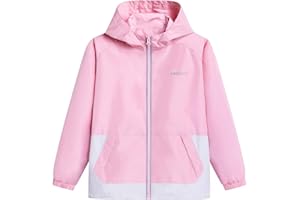 BuyiRen Boys Girls Waterproof Jacket Rain Jackets Hooded Raincoat Lightweight Mesh Lined Rain Coats for Kids, 5-16 Years