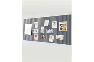 Rokeblau 120x80cm Large Bulletin Board, Decorative Felt Pin Board, 0.9cm Thick Foldable Photo Display Board with Self-Adhesive Tape, Vision Board for School Home Kitchen Office Walls/Dark Grey
