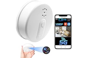 UYIKOO Cámara Espía Oculta WiFi, 2.4G/5G Inalambricas Camara Espia Detectora de Humo, Mini Cámara de Vigilancia Seguridad Interior Horas de Grabación Detector de Movimiento Visión Nocturna