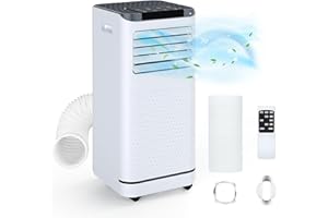 PORTOALEGRE Climatizzatori portatili 7000BTU 3 in 1, unità di condizionamento dell'aria, deumidificatore 30L/giorno, ventilatore con 2 velocità, display digitale e telecomando, timer 24 ore per case e stanze