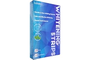 LUIABLE Teeth Whitening Strips for Tooth White: Professional Dentist Formulated Teeth Whitener Enamel 14 Treatments Enamel-Safe – 28 Non-Sensitive Strips (28 Count (Pack of 1), Mild Mint)