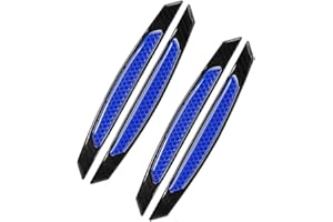 WeFoonLo 4 Pezzi Nero in Fibra di Carbonio Auto Car Door Bump Protector Sticker per Auto SUV Pickup Truck (Blu)