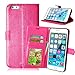 Produktbild Nancen Compatible with Handyhülle iPhone 6 Plus / 6S Plus (5,5 Zoll) Lederhülle Style Acht Farbe Weich PU Flip Case Ledertasche/Schutz Etui, Karten Slot Foto Wallet Hülle