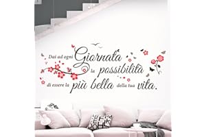 Gigio Store Adesivi Murali Frasi Motivazionali Italiano “Dai ad Ogni Giornata la Possibilità di essere la più bella” - Decorazione Parete Casa, Cucina, Soggiorno, Camera da Letto, Ufficio