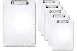 ELEBINKE 6 Stück Metall-Klemmbretter, rostfrei, zum Aufhängen, aus recyceltem Aluminium, robustes Klemmbrett mit niedrigem Profil-Clip, A4, Briefgröße für Büro, Baustelle, Schule