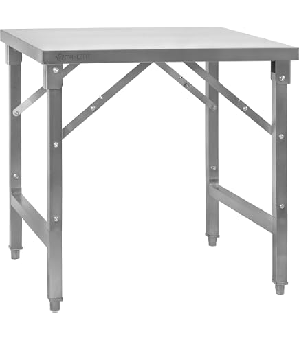 Royal Catering Klappbarer Arbeitstisch RCAT-120K – Edelstahl, 120x60 Cm, Tragkraft 120 Kg, Höhenverstellbar, Für Catering & Gastro