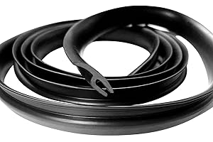 HERCHR Not Adhesive Wiper Rubber Strip, 1.7M/5.6Ft Car Front Rear Windshield Window Seal Strirp Moulding Trim Black Rubber Weather Seal Stripping Truck Window Door Windshield Sealing Strip (2Pcs)