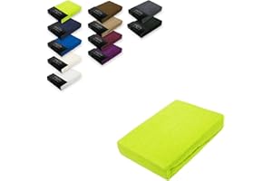 EXKLUSIV HEIMTEXTIL Frottee Spannbettlaken 180-200 x 200 cm 80% Baumwolle, 20% Polyester Öko - Tex Zertifiziert, Markenqualität, Matratzenhöhe bis 25 cm, Apfelgrün