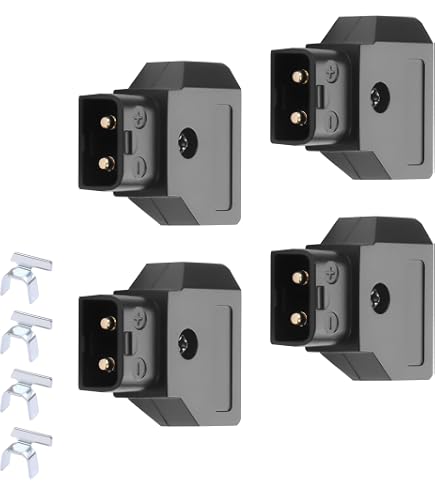 CERRXIAN 4 Connettori D-Tap Fai Da Te In Ottone Dorato, Presa Per Batterie DSLR/Arri/Red, Adattatore Per Cavi Alimentazione, Saldatura Facile
