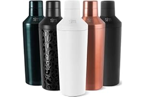 Simple Modern Shaker avec Bouchon Jigger | Cadeaux en Acier Inoxydable pour Femmes et Hommes | Classic Shaker Collection | 590ml | Winter White