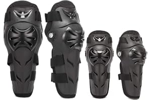 KING SHOWDEN 4Pcs Motorcycle Knee Elbow Pads Protection Motocross Racing Knee Shin Guards Protective Gear for Adults