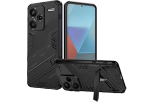 GOKEN Funda para Xiaomi Redmi Note 13 Pro Plus 5G (Pro+) - Carcasa Antigolpes de Silicona Suave y PC Duro, Soporte Plegable, Cover Armor con Protección Superior, Case, Negro