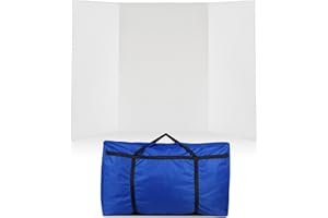 Paterr Trifold Poster Board with Storage Bag, Hook and Loop Fabric, Foldable 3 Panel Presentation Board for Science Fair and Exhibitions(White,72 x 36 Inch)