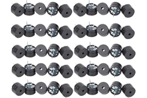 Rockyin Zumbador 5v, 50 Pcs pasiva zumbador electromagnética Tipo 16 ohmios AC 2 KHz 3V 5V 9V 12V zumbador
