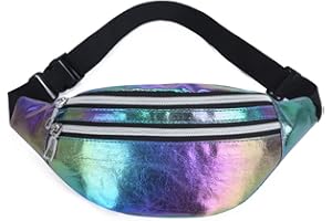 ELEGANCE-GO Bauchtasche Mode Damen,Holographische Fanny Pack wasserdichte Neon-Reise-Gürteltasche Bauchtasche Damen,Verstellbarer Gurt Hüfttasche für Runing, Wanderung und Outdoor-Aktivitäten （farbig）
