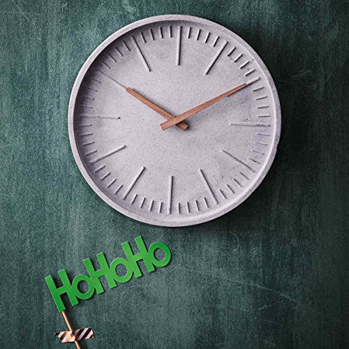 BUTLERS WALL COUTURE Wanduhr Beton Ø30cm – Holz, Polyresin – grau – - 6