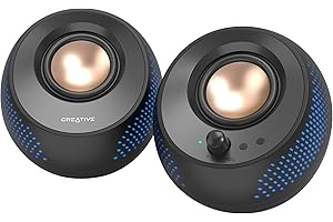 CREATIVE Pebble X Altavoces para Ordenador 2.0 USB-C con iluminación RGB Personalizable, Bluetooth 5.3, Audio USB, hasta 15 W RMS de Potencia para PC y Mac