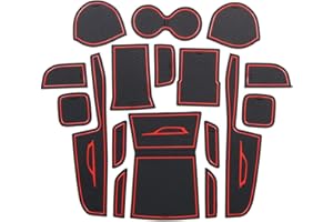 通用 Smabee Anti-Slip Rubber Mats for SUZUKI VITARA LY Fourth generation 2015-present Car Gate Slot Pad Mat Cup Holder Accessories Armrest Center Consoles 17pcs RED