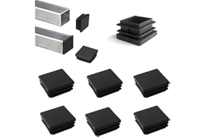 YouU 80x80mm Tappi in plastica nero per Tubo Quadrato Tappo Recinzione Copertura Messaggio Chair Glide Inserire Finitura Plug Heavy Duty Tubing Messaggio (6 pezzi)