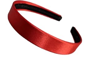 Glitz4Girlz 2cm Satin Fabric Plastic Alice Hair Band Headband No Teeth (Red)
