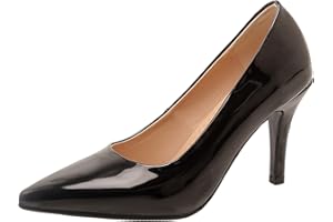 Lroey Reoly Zapatos de Salón de Mujer, Bombas de Tacón Alto Puntiagudo Sin Cordones Vestido Pumps Sencillo Zapatos de Fiesta, Talla 32-54