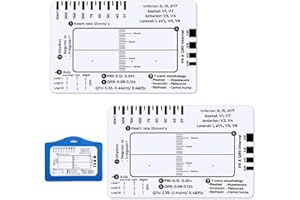 VYIBPDY 2 Regla de 7 pasos de ECG, para interpretación de ECG/ECG, Regla de ECG, Regla de plástico, Regla de ECG transparente, Tarjeta de bolsillo de regla de ECG, Regla de ECG fácil de transportar