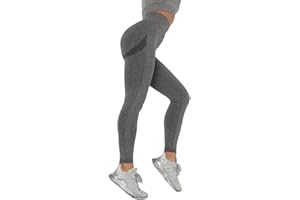 GUKOO Donna Sportivi Leggins Fianchi in Maglia Senza Cuciture Yoga Push up da Vita Alta Fitness Running Elasticizzati Legghins Abbigliamento Premaman Snellente