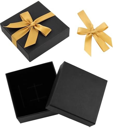Lot De 2 Petites Boîtes à Bijoux En Carton - Dimensions 9x9x1.8 Cm, Doublure Feutre, Couleur Bleu Ciel