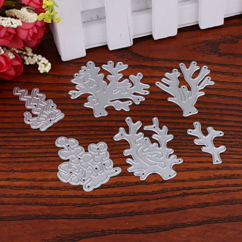 Amazingdeal365 6 PCS Blätter Metall Form Schablonen Schneiden DIY Dekor Sammelalbum Karten Buchzeichen Lesezeichen als Geschenk für Freunde Geburtstag Kinder,Kindergarten Hobby Schule Handarbeit Unterricht usw. Ein tolles Geschenk! - 3