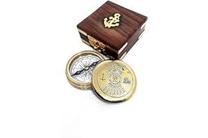 SMIZZY ; (RE)TOUCHING LIVES Smizzy Navigational Maritime Vintage Nautical Brass Compasses Fully Functional Titanic/Robert Frost Poem Compass/Sundial for Gift and Home Décor