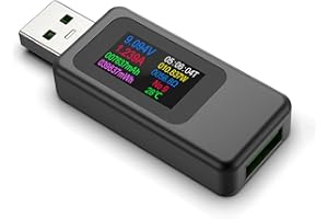 YEREADW USB Tester Messgerät Multimeter Digital, 4-30V 0-6.5A QC USB Voltmeter Power Meter Kapazität Spannungsprüfer Strommessgerät, USB Leistungskapazität Detektor