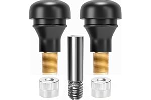 Vidsmow 2PCS Valve D’Air Tubeless pour Trottinette Électrique avec Adaptateur Rigide D’Extension Compatible avec Roues Avant Difficiles D’Accès Joint en Caoutchouc Et Clapet Anti-Retour