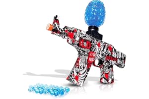 BuYou Gel Ball Blaster Fast Auto Blaster Electric with 31k Ammo for Adults Red (Red Camouflage) 14+ | Eyewear | Rechargeable | Garden | Outdoor Games Activities.