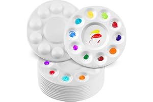 LotFancy Paleta de Pintura Plástico 12 Piezas 11 Pozos Bandeja de Pinturas Paletas para el Arte, Acuarela, Pintura, Acuarela del Aceite, DIY