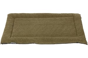 Danish Design Dog Crate Mattress - Sherpa Fleece, Ecoflex Recycled Filling - Olive - Medium