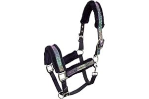 Horsenjoy Pferde Halfter Teddyfleece Rainbow Brilliant Reithalfter Weidehalfter (Cob)